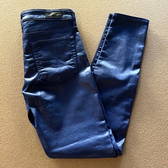 AG Farrah Skinny Ankle High Rise Leatherette Coated Jean- Size 26 R - Picture 2 of 13